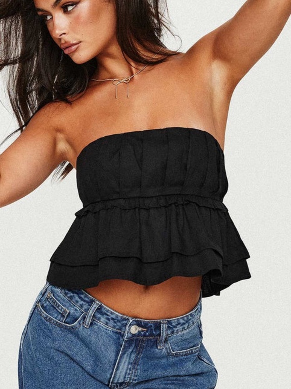 Princess Polly black strapless top